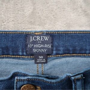 J Crew Jeans Women 30 Blue Skinny High Rise Whiskering Dark Wash Stretch Casual